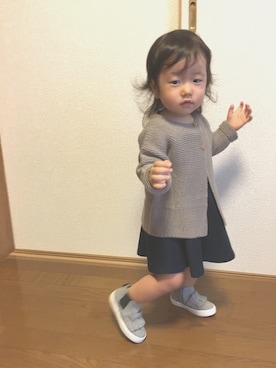 「TOMMY HILFIGER（トミーヒルフィガー）のアイテム（ワンピース/ドレス）」を使った、Yu.Re.nさん（キッズ・80cm）の秋コーディネート
