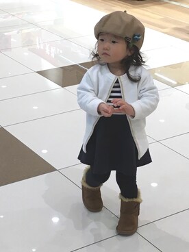 「TOMMY HILFIGER（トミーヒルフィガー）のアイテム（ワンピース/ドレス）」を使った、Yu.Re.nさん（キッズ・80cm）の冬コーディネート