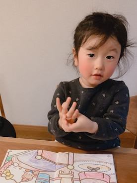 「PETIT BATEAU（プチバトー）のアイテム（ダウンジャケット/コート）」を使った、Yu.Re.nさん（キッズ・90cm）の冬コーディネート