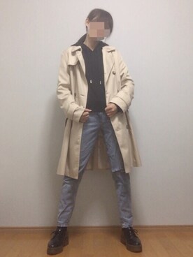 「フォロバ」｜「アイテム（トレンチコート）」を使った、🕊さん（レディース・161cm）の秋コーディネート