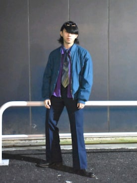 「Wrangler」｜「アイテム（ブルゾン）」を使った、ミアさん（メンズ・172cm）の冬コーディネート