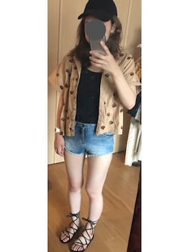 「ハンバーガー柄」｜T.さん（レディース・165cm）の夏コーディネート