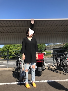 「BASE（ベース）のアイテム（シューズ）」を使った、T.さん（レディース・165cm）の春コーディネート