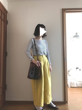 「BROWN」｜「アイテム（アクセサリー）」を使った、T.さん（レディース・165cm）の春コーディネート