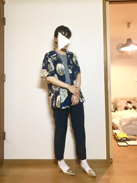 「マリン」｜「アイテム（バレエシューズ）」を使った、T.さん（レディース・165cm）の夏コーディネート