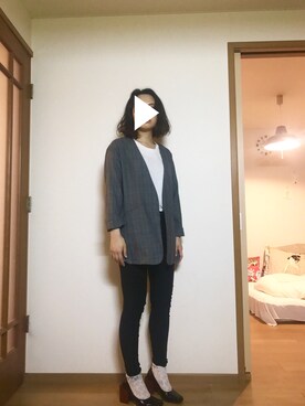 「JK」｜「アイテム（ノーカラージャケット）」を使った、T.さん（レディース・166cm）の秋コーディネート