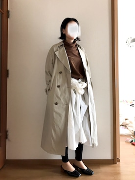 「JEANASIS（ジーナシス）のアイテム（トレンチコート）」を使った、T.さん（レディース・166cm）の冬コーディネート