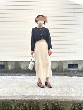 「シースルー」｜「アイテム（アナログ腕時計）」を使った、T.さん（レディース・166cm）の夏コーディネート