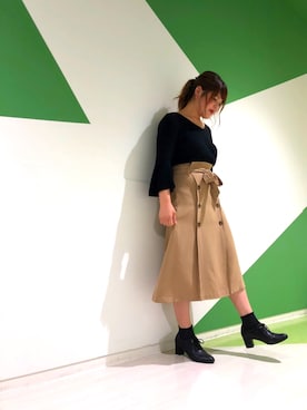 「オリエンタルトラフィック」｜「アイテム（ブーティ）」を使った、la-nagoyaさん（レディース・163cm）の秋コーディネート