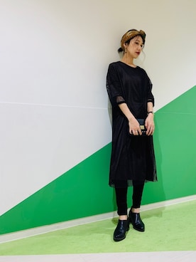 「スキニー」｜「アイテム（ブーティ）」を使った、la-nagoyaさん（レディース・163cm）の秋コーディネート