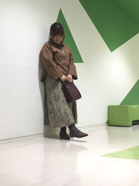 「WA ORiental TRaffic（ダブルエーオリエンタルトラフィック）のアイテム（バッグ、ブラウン系）」を使った、la-nagoyaさん（レディース・163cm）の秋コーディネート