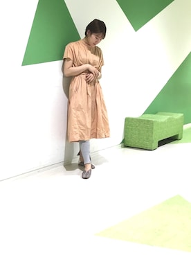 「オリエンタルトラフィック」｜「アイテム（シャツワンピース）」を使った、la-nagoyaさん（レディース・163cm）の秋コーディネート