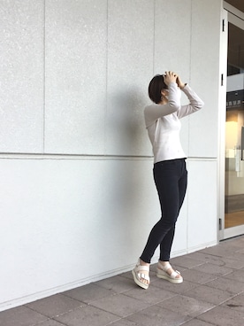 「LOWRYS FARM（ローリーズファーム）のアイテム（トップス、ベージュ系）」を使った、la-nagoyaさん（レディース・163cm）の春コーディネート