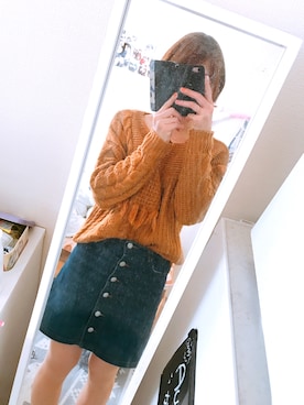 「EGOIST（エゴイスト）のアイテム（ニット/セーター）」を使った、kaaako(*´˘`*)さん（レディース・162cm）の冬コーディネート