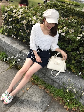 「chico_（チコ）のアイテム（パンツ）」を使った、メンディーさん（レディース・159cm）の春コーディネート
