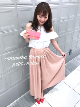 「Samantha Thavasa Petit Choice（サマンサタバサ　プチチョイス）のアイテム（財布/小物）」を使った、メンディーさん（レディース・159cm）の夏コーディネート