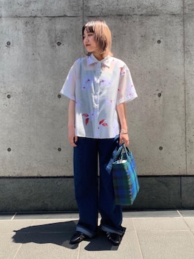 「OJO DE MEX（オホデメックス）のアイテム」を使った、馬塲さん（レディース・155cm）の春コーディネート