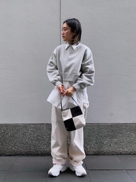 「RECOMMEND  ITEM STYLING」｜「アイテム（スウェット）」を使った、馬塲さん（レディース・155cm）の冬コーディネート