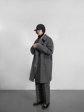 「秋冬」｜「アイテム（ダッフルコート）」を使った、CHR_Jさん（メンズ・173cm）の冬コーディネート
