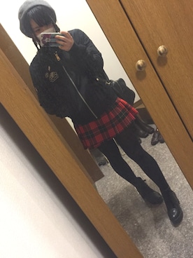「stradivarius（ストラディバリウス）のアイテム（ブルゾン）」を使った、なっぺさん（レディース・152cm）の冬コーディネート