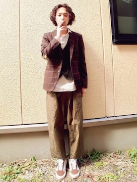 「SWAGGER（スワッガー）のアイテム（テーラードジャケット）」を使った、Yu-Jie*さん（メンズ・171cm）の春コーディネート