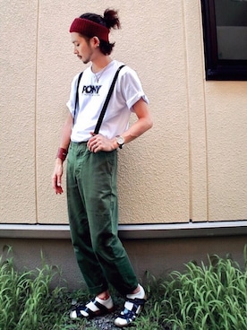 「PONY（ポニー）のアイテム」を使った、Yu-Jie*さん（メンズ・171cm）の夏コーディネート