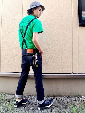 「SQUOVAL（スクオーバル）のアイテム」を使った、Yu-Jie*さん（メンズ・171cm）の夏コーディネート