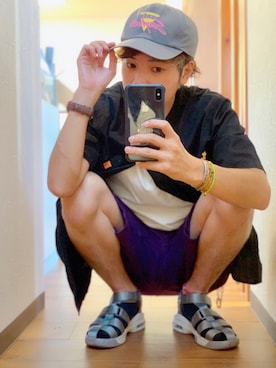 「SAYHELLO（セイハロー）のアイテム（キャップ）」を使った、Yu-Jie*さん（メンズ・171cm）の夏コーディネート