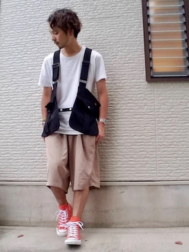「UNIVERSAL OVERALL（ユニバーサルオーバーオール）のアイテム（その他アウター）」を使った、Yu-Jie*さん（メンズ・171cm）の夏コーディネート
