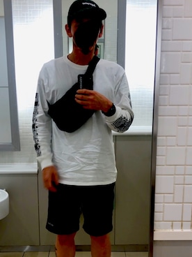 「AlexanderLeeChang（アレキサンダーリーチャン）のアイテム（Tシャツ/カットソー）」を使った、kaznriiさん（メンズ・176cm）の夏コーディネート