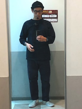 「AlexanderLeeChang（アレキサンダーリーチャン）のアイテム（パンツ）」を使った、kaznriiさん（メンズ・176cm）の秋コーディネート
