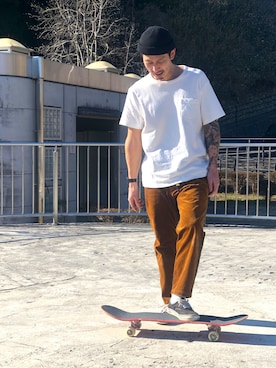 「スケートボード」｜kaznriiさん（メンズ・176cm）の冬コーディネート