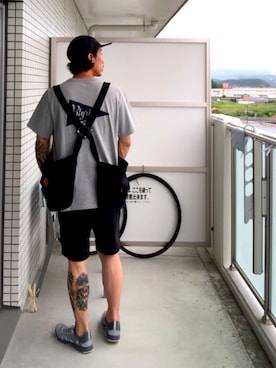 「and wander」｜kaznriiさん（メンズ・176cm）の夏コーディネート