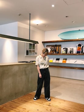 「サタデーズ ニューヨークシティ (Saturdays NYC)」｜「アイテム（サンダル）」を使った、RIOさん（レディース・158cm）の夏コーディネート