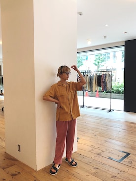 「サタデーズ ニューヨークシティ (Saturdays NYC)」｜「アイテム（サンダル）」を使った、RIOさん（レディース・158cm）の夏コーディネート