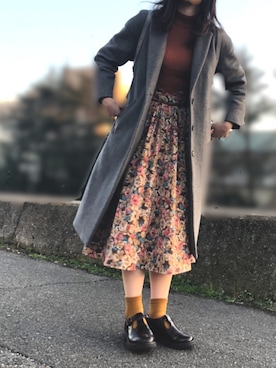「A part by（アパートバイ）のアイテム（チェスターコート）」を使った、ちゃんみさん（レディース・160cm）の冬コーディネート