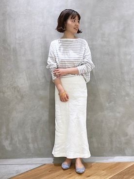 「サックスブルー」｜「アイテム（その他シューズ）」を使った、natsuさん（レディース・157cm）の春コーディネート