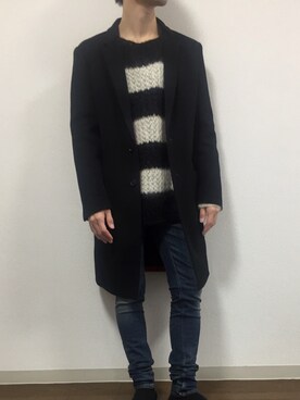 「SAINT LAURENT PARIS（サンローランパリ）のアイテム（ニット/セーター）」を使った、GGさん（メンズ・164cm）の冬コーディネート