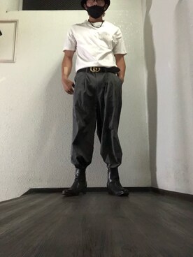 「FEKETE（フェケテ）のアイテム（パンツ）」を使った、ちゃたろうさん（メンズ・168cm）の夏コーディネート