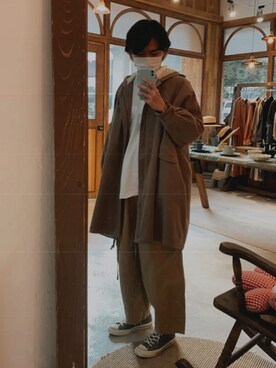 「アイテム（モッズコート、その他）」を使った、DONMAIさん（メンズ・176cm）の春コーディネート