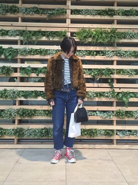 「MARTIN MARGIELA（マルタンマルジェラ）のアイテム（ブルゾン）」を使った、hamasaki chifumiさん（レディース・156cm）の冬コーディネート
