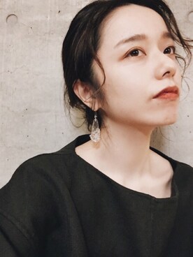 「大きめピアス」｜gura_suzukiさん（レディース・158cm）の冬コーディネート