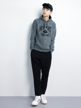 「Right-on（ライトオン）のアイテム（スウェット）」を使った、Yさん（メンズ・184cm）の冬コーディネート