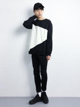 「CASPER JOHN AIVER（キャスパージョンアイバー）のアイテム（スウェット）」を使った、Yさん（メンズ・184cm）の冬コーディネート