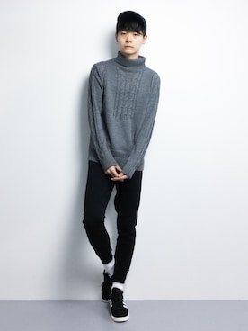 「Request（リクエスト）のアイテム（パンツ）」を使った、Yさん（メンズ・184cm）の冬コーディネート