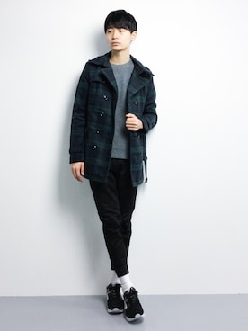 「jiggys shop（ジギーズショップ）のアイテム（トレンチコート）」を使った、Yさん（メンズ・184cm）の冬コーディネート