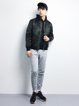 「JOURNAL STANDARD（ジャーナルスタンダード）のアイテム（MA-1）」を使った、Yさん（メンズ・184cm）の冬コーディネート