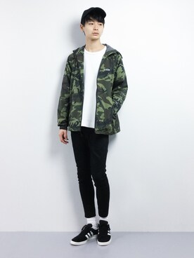 「STUSSY（ステューシー）のアイテム（ナイロンジャケット）」を使った、Yさん（メンズ・184cm）の冬コーディネート
