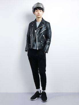 「SHAREEF（シャリーフ）のアイテム（帽子）」を使った、Yさん（メンズ・184cm）の冬コーディネート