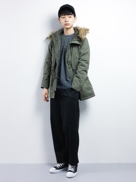 「Right-on（ライトオン）のアイテム（ダウンジャケット/コート）」を使った、Yさん（メンズ・184cm）の冬コーディネート